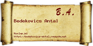 Bedekovics Antal névjegykártya